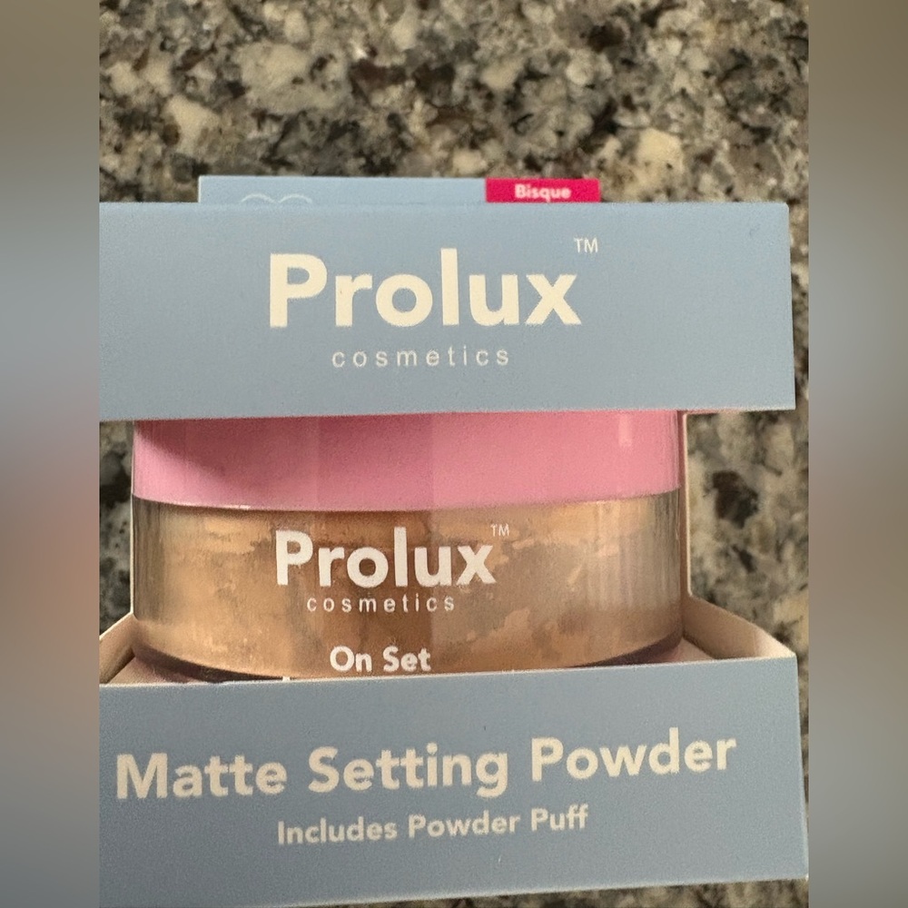 New in box- Prolux cosmetics matte setting powder, includes powder puff